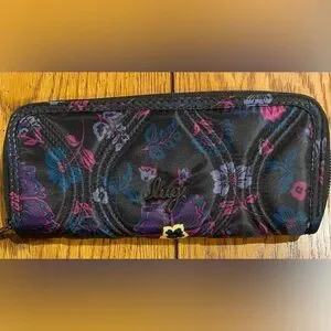 Lug Wallet Patterns lug | Bags | Nwot Lug Tendu Slim Wallet Boho Floral Black Pattern Zip ...